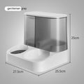 Pet Visual Automatic Pet Feeder in gentleman gray, showing dimensions and design details.