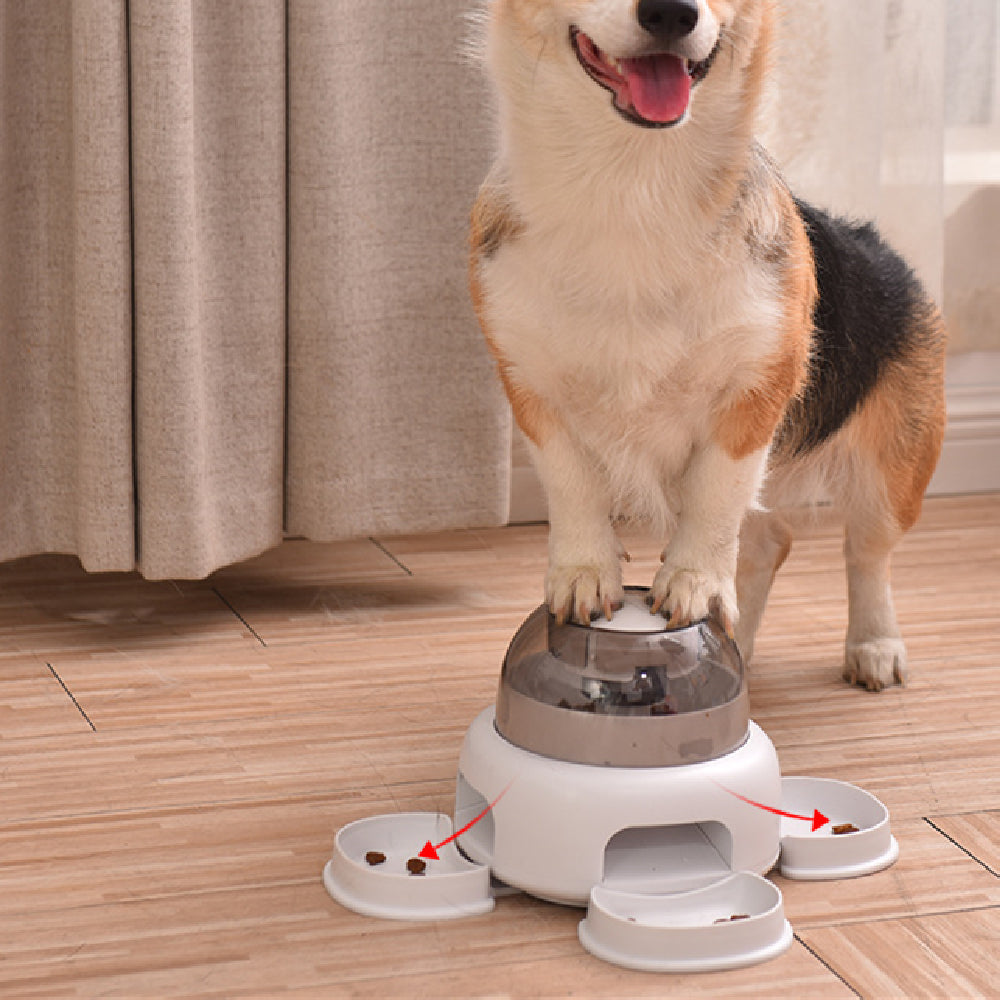 Household High-capacity Pet Automatic Feeder with cat eating from bowl