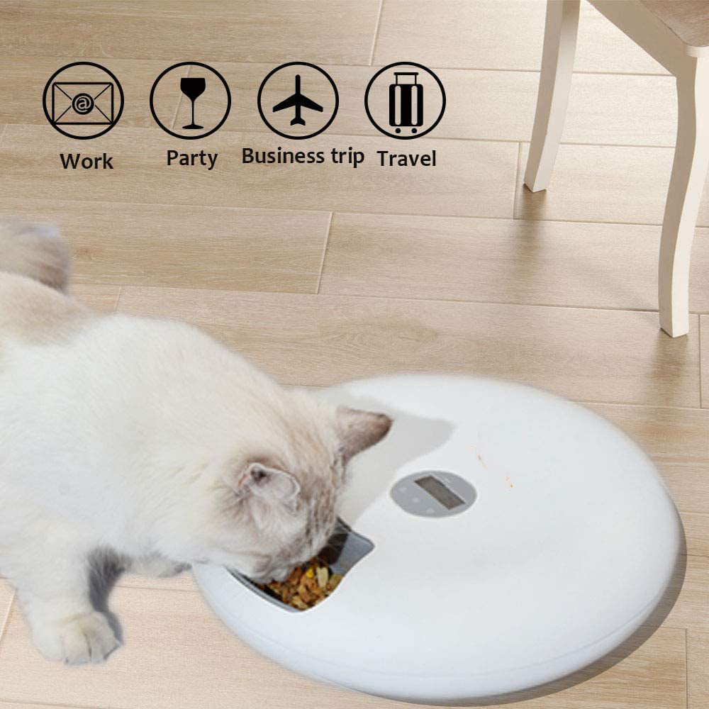 Automatic Timed Pet Feeder for cats with 6 meals