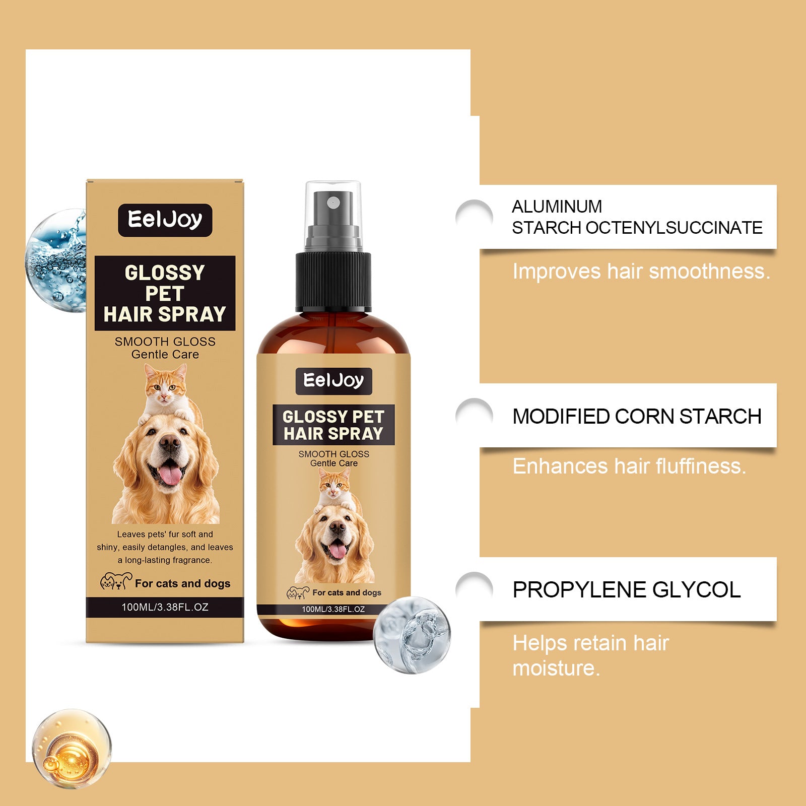 Pet Hair Smoothing Care Spray for Cats