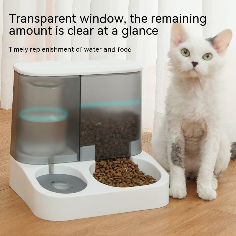 Pet Visual Automatic Pet Feeder with transparent window for clear visibility of food and water, ideal for cats.