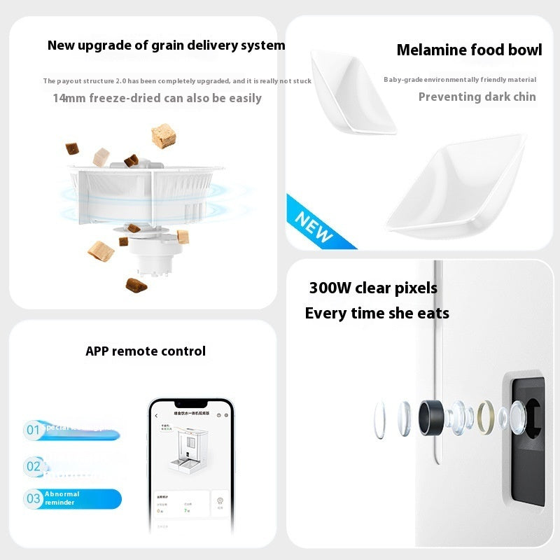 Wireless Smart Video Automatic Pet Feeder with Camera