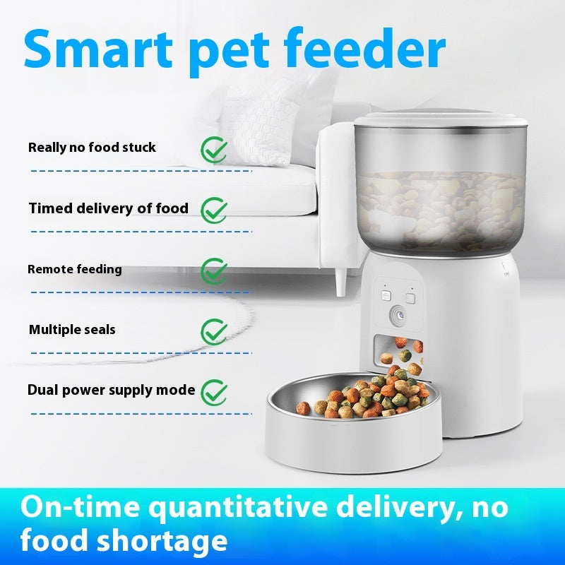 PET Intelligence Automatic Pet Feeder Monitoring Timing Moisture-proof for Cats
