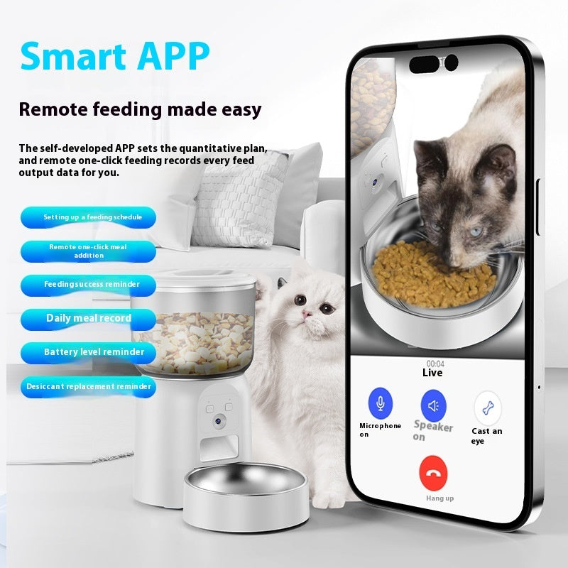 PET Intelligence Automatic Pet Feeder Monitoring Timing Moisture-proof for Dogs