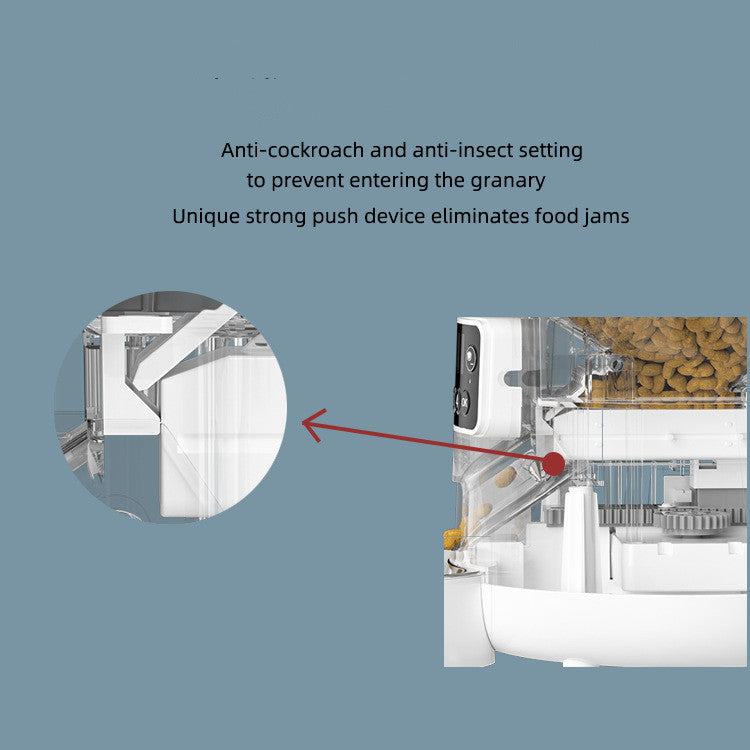 Pet Automatic Feeder compact gray model with automatic dispensing mechanism