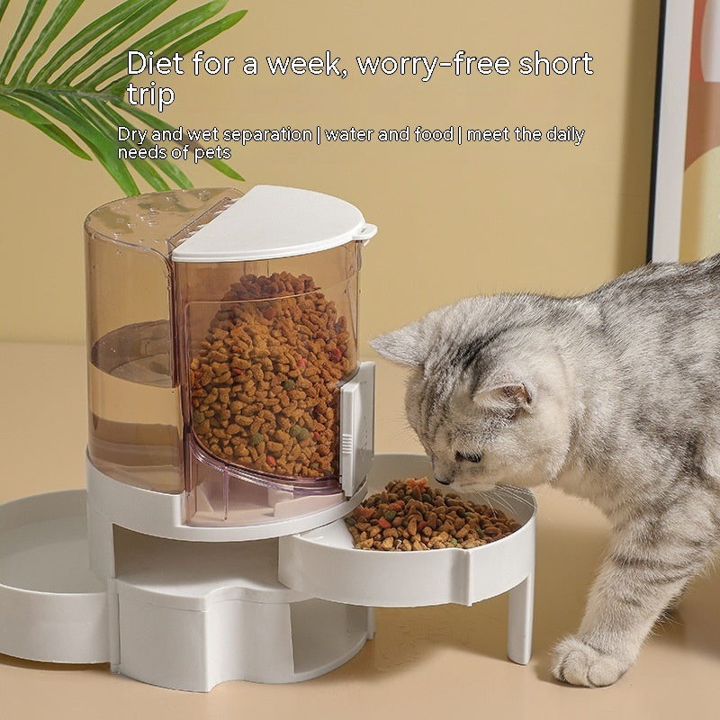 Automatic Water Change Pet Feeder with bowl showing fresh water for cats and dogs